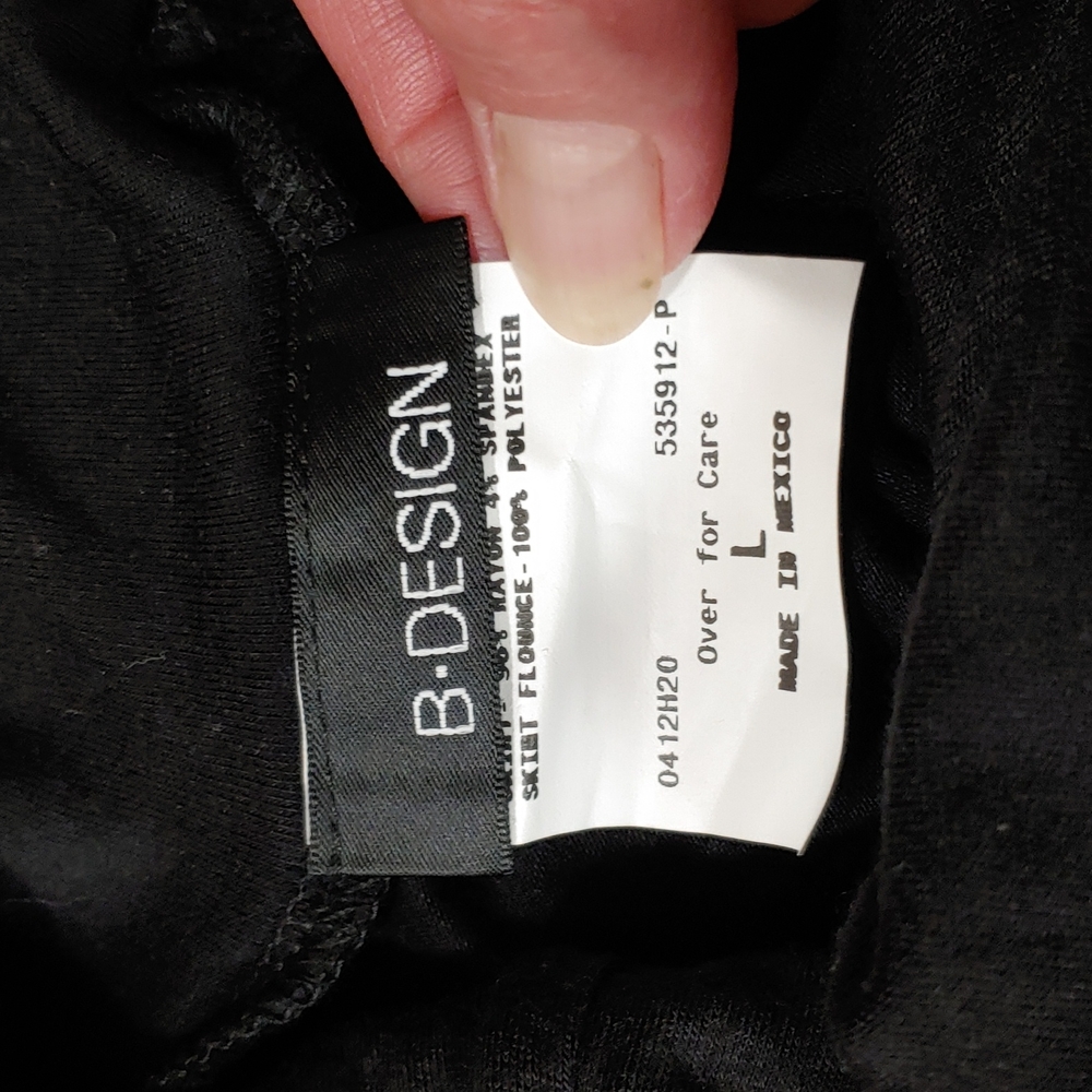 B Design Sheer Ruffle Bottom Long Skirt L - Picture 10 of 14